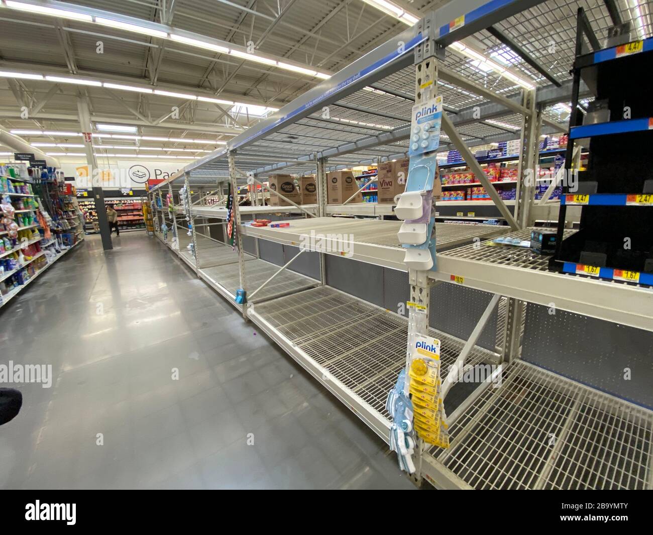 Empty shelves in Walmart Stock Photo Alamy