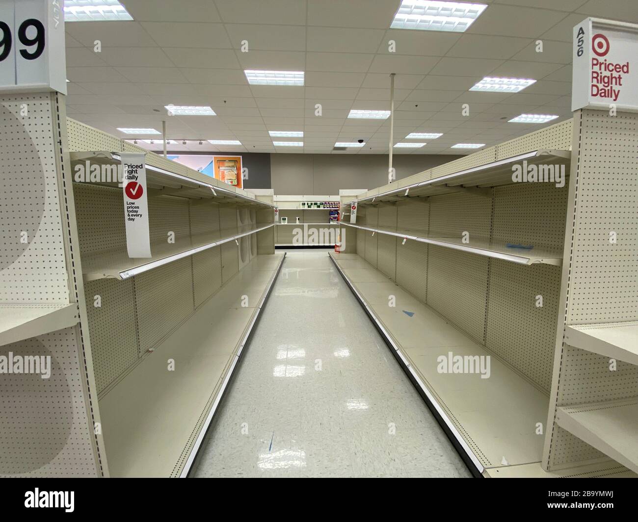 Empty Shelves at Target Superstore Stock Photo