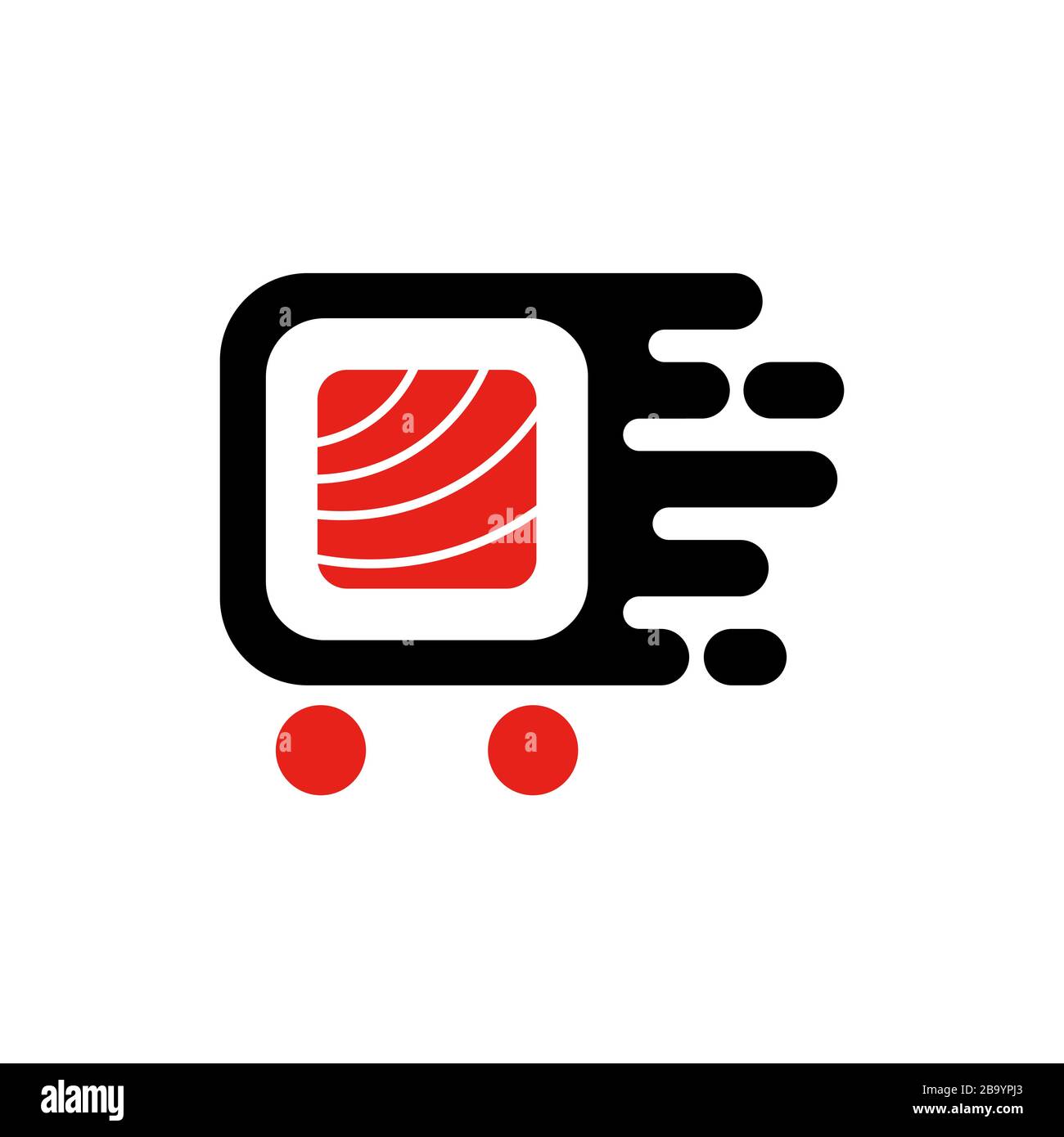 Sushi delivery service logo. Fast delivery concepr. Vector Illustration. EPS 10 Stock Vector