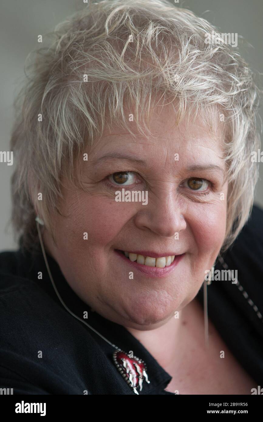 Liz Lochhead, Scottish poet and playwright, at Edinburgh International Book Festival, Edinburgh, Scotland, August 2003. Stock Photo