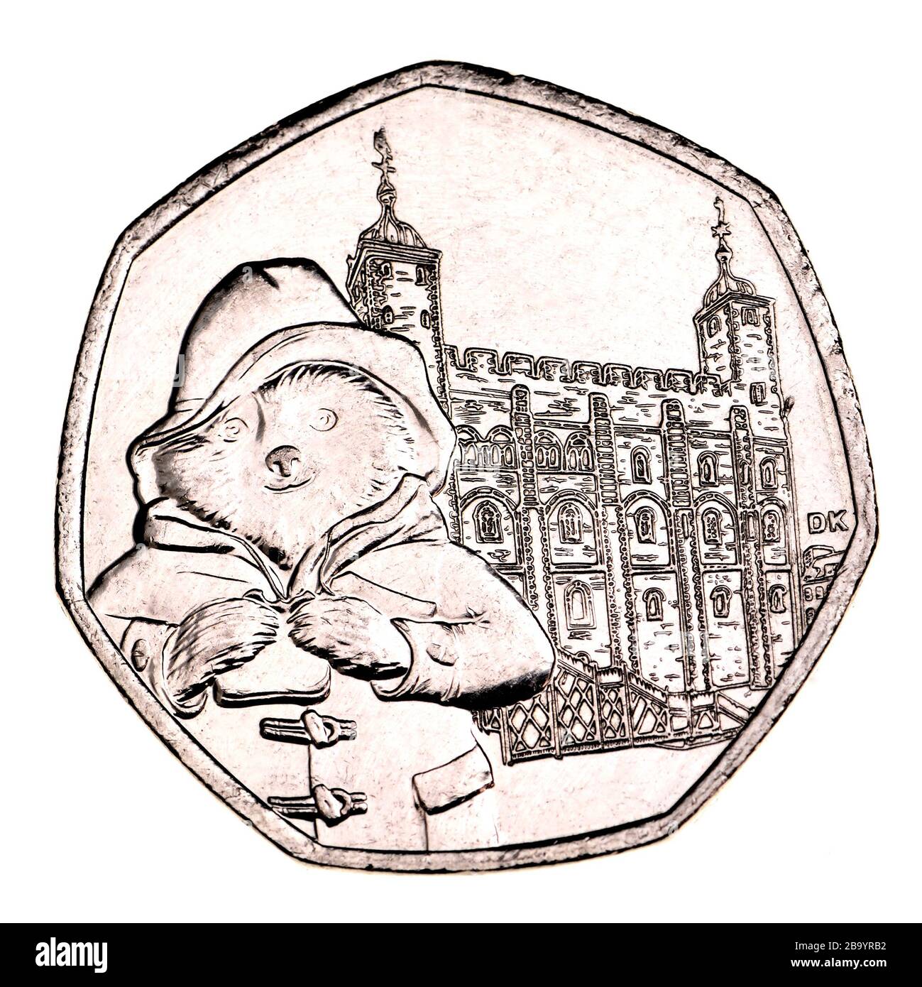 British commemorative 50p coin. Paddington at the Tower (2019) Stock Photo