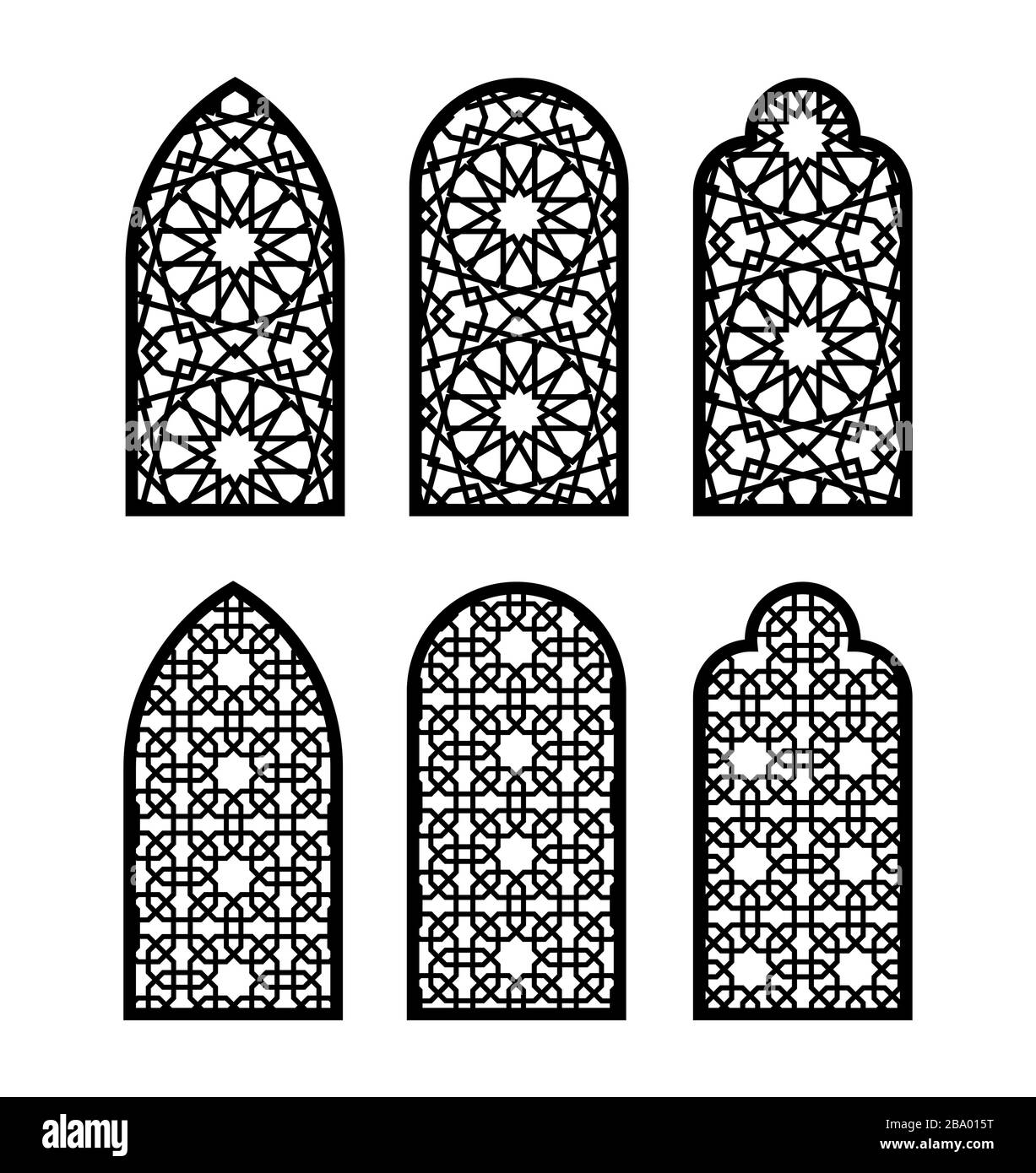 Arch window set Stock Vector