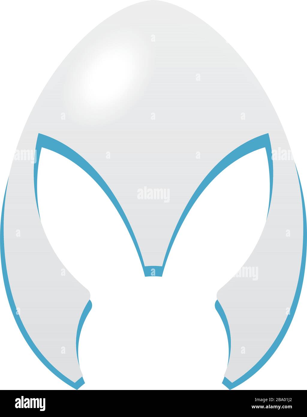 Bunny silhouette in a egg Stock Vector