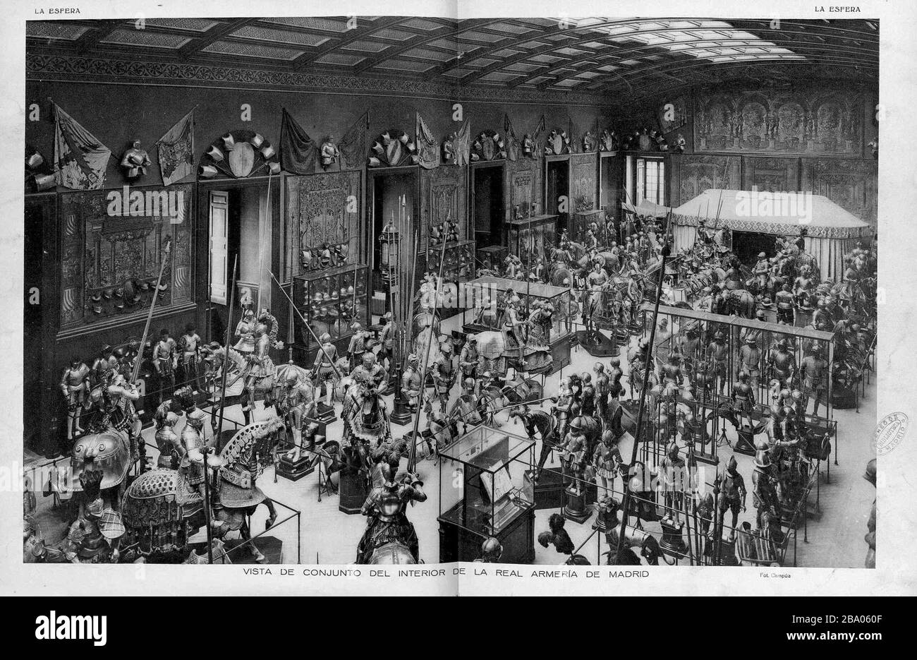 "Español: Vista de conjunto del interior de la Real Armería de Madrid.; 5 October 1918; (1918-10-05). Vista de conjunto del interior de la Real Armería de Madrid. La Esfera (249). ISSN 1577-0389.From Biblioteca Virtual de Prensa Histórica (CC BY 4.0); José Demaría López (1870–1936) Alternative names José Luis Demaría López Description Spanish photographer and journalist Date of birth/death 1870 22 September 1936 Location of birth/death Jerez de la Frontera Madrid Authority control : Q5855462 VIAF: 2140149662208407020000 creator QS:P170,Q5855462; " Stock Photo