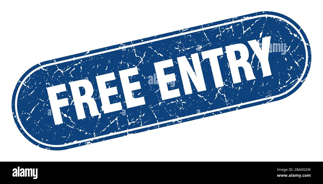 free entry sign. free entry grunge blue stamp. Label Stock Vector