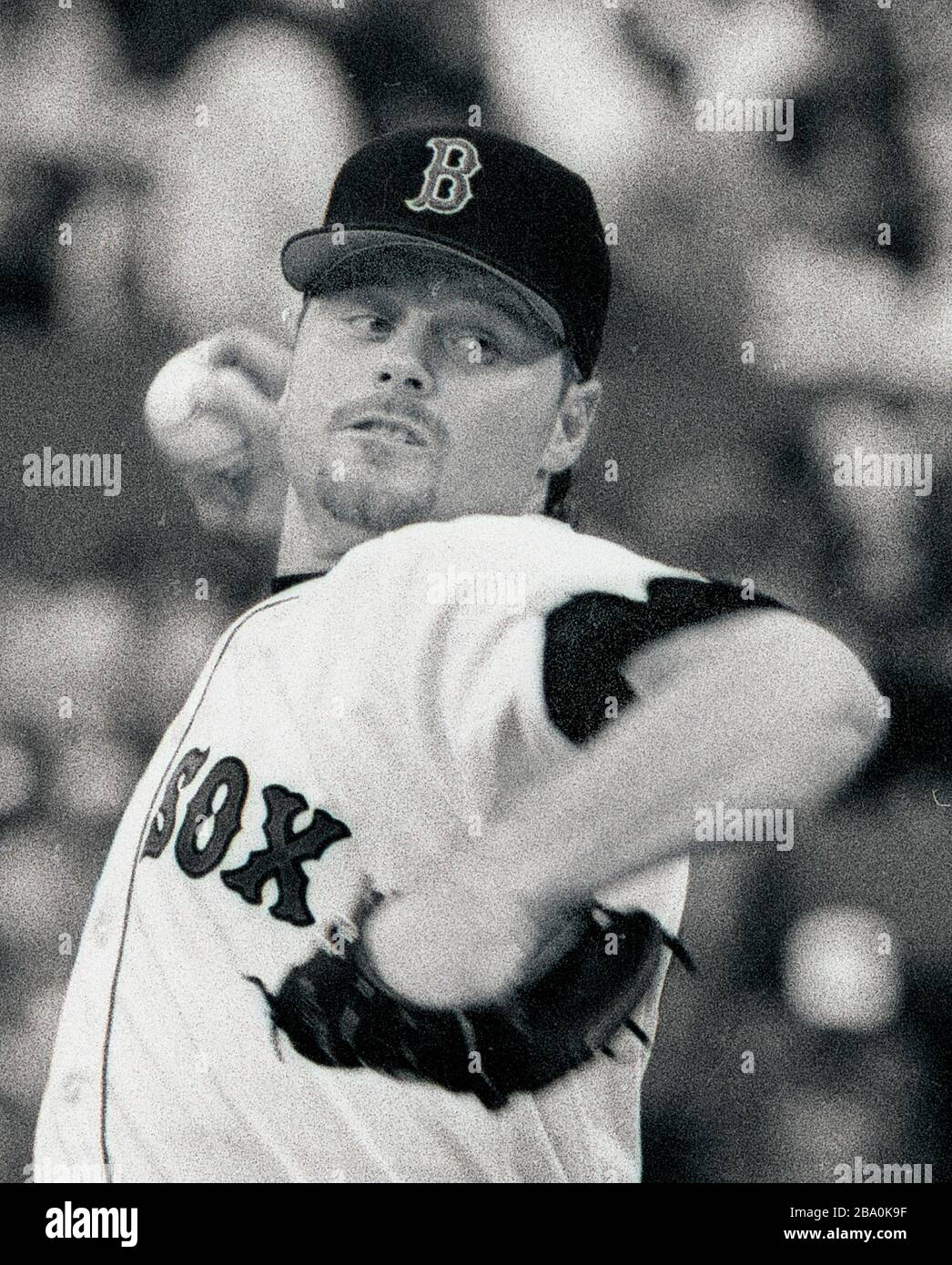 Boston Red Sox pitcher Roger Clemens in baseball action at Fenway Park in Boston Ma USA 1995 photo by bill belknap Stock Photo