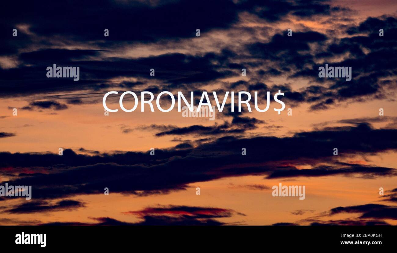 Concept for the costs to the American/global economy caused by the Coronavirus outbreak. Stock Photo