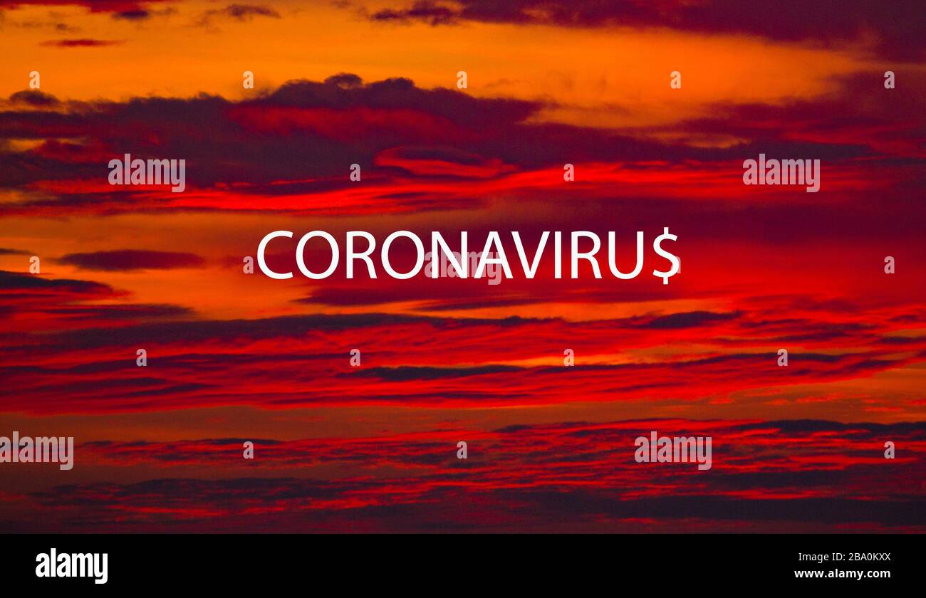 Concept for the costs to the American/global economy caused by the Coronavirus outbreak. Stock Photo