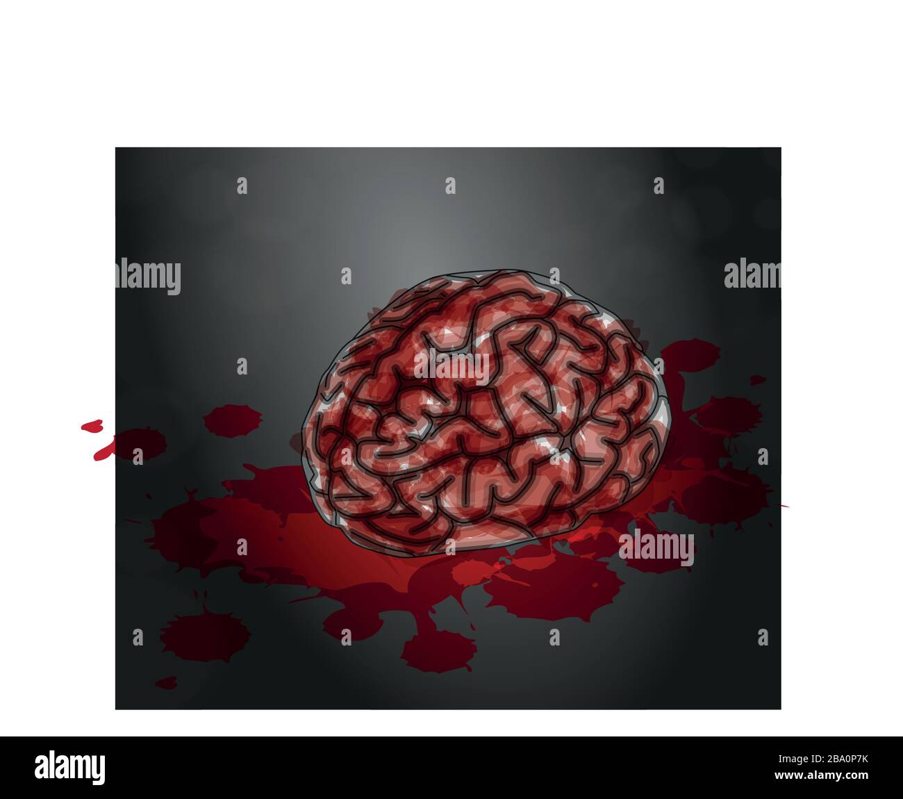 Death of intelligence brain dead kill stupid Stock Vector