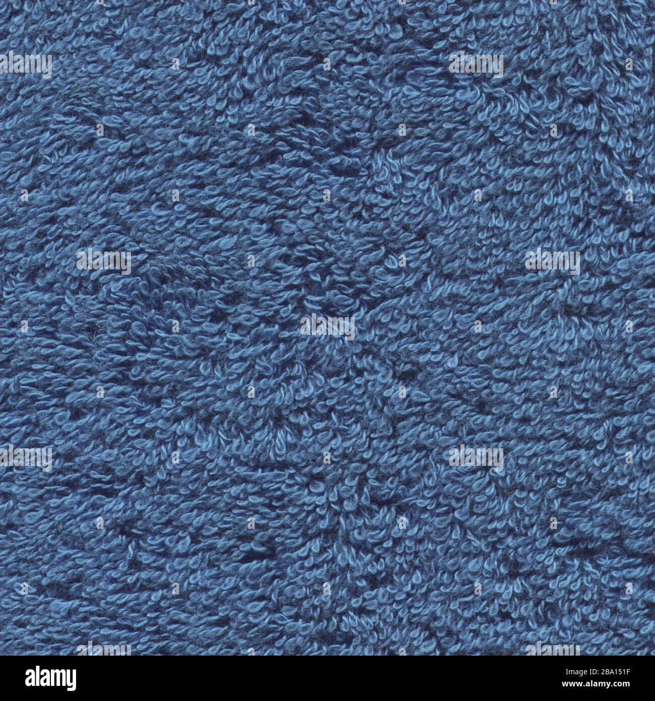 Blue towel surface texture background. Rough blue towel texture Stock Photo