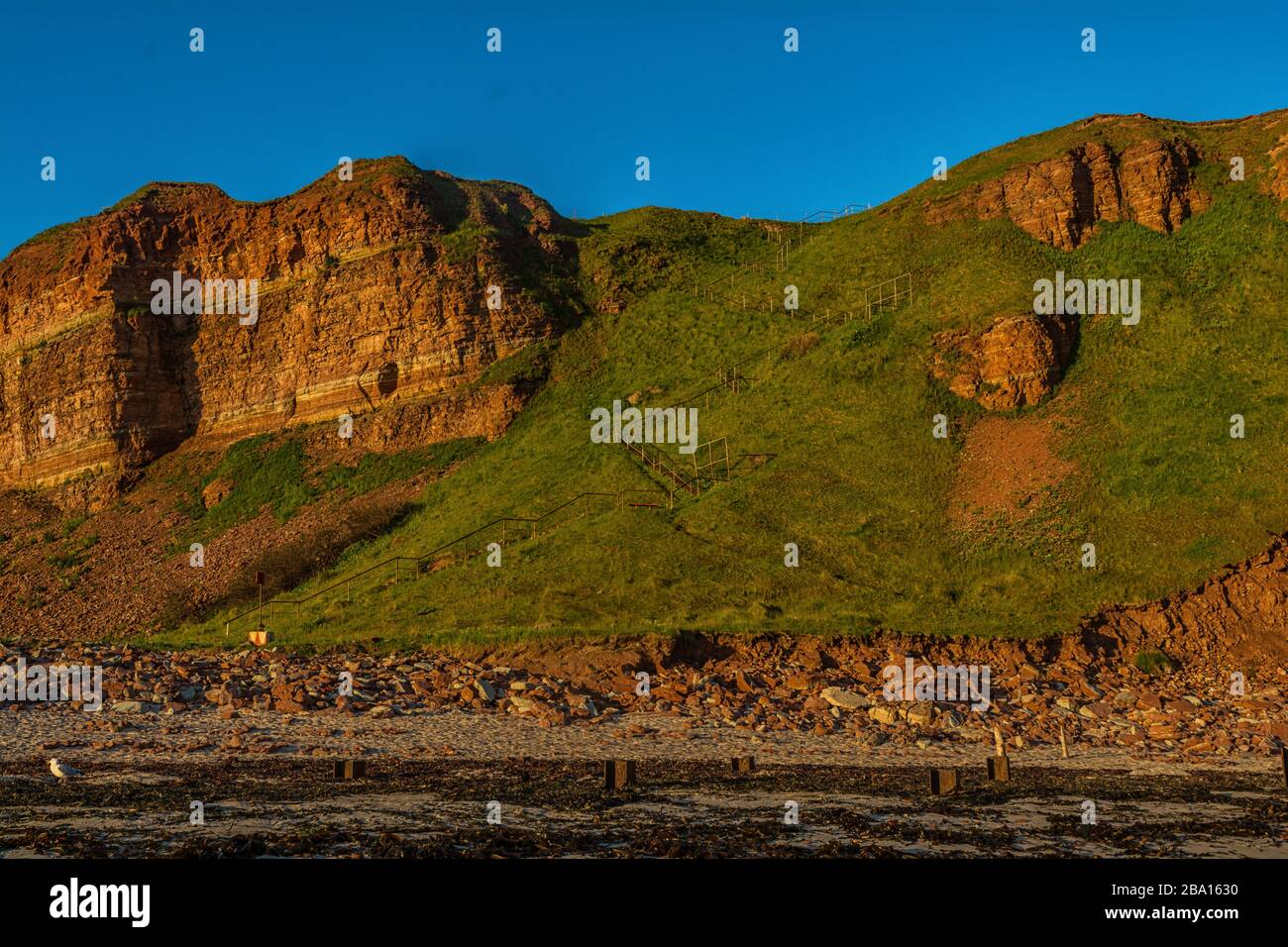 The steep coast on the offshore island of Helgoland Stock Photo