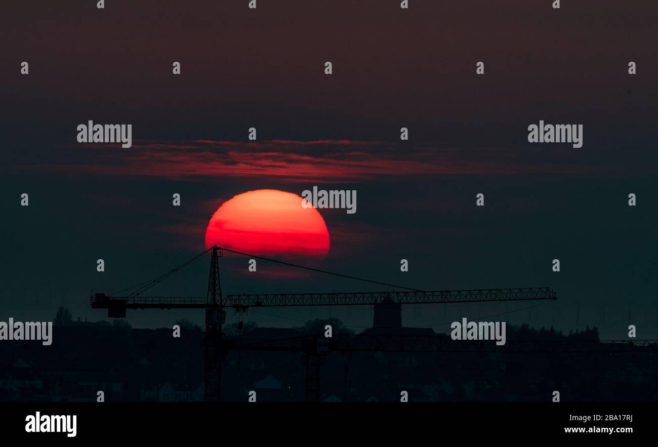 The sun sets over The Wirral, Merseyside Stock Photo Alamy The sun sets over The Wirral, Merseyside Stock Photo Alamy