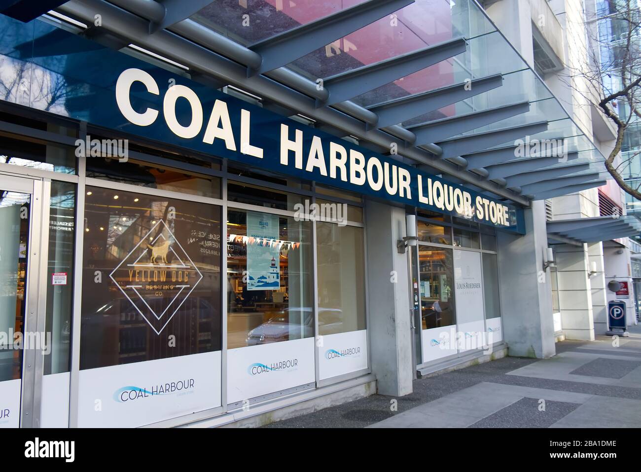 Vancouver, Canada February 29, 2020 View of entrance Coal Harbour