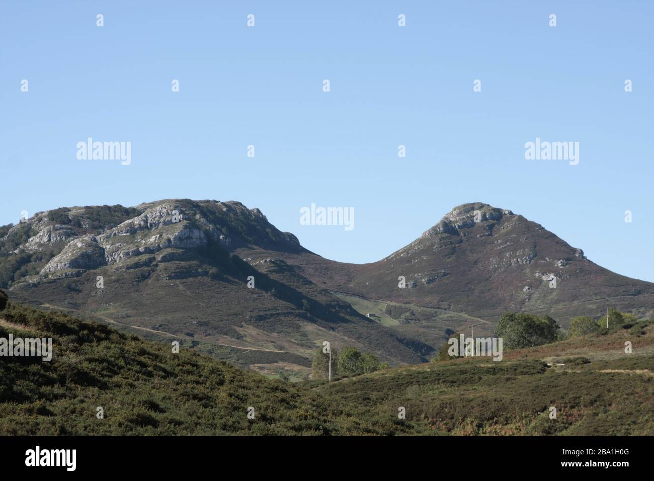 Mountain view with sinuous shapes. Stock Photo
