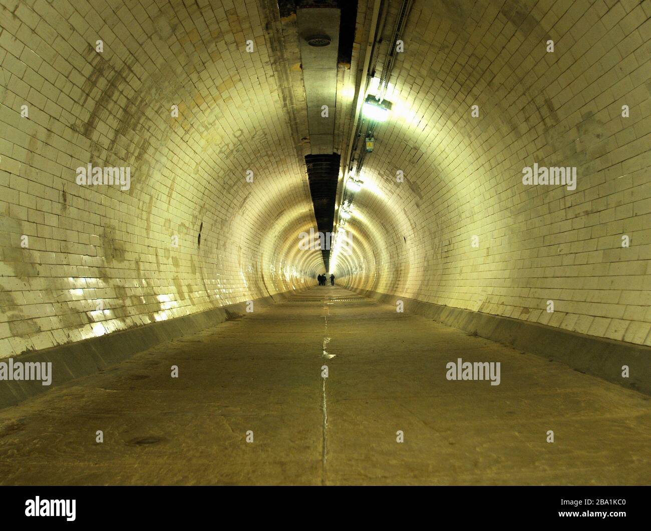 Illuminated Pedestrian Tunnel Stock Photo Alamy