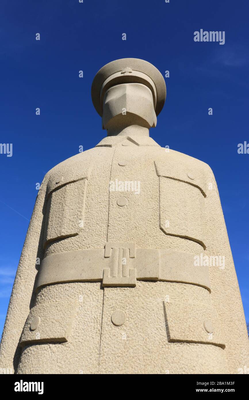 Carved Stone Soldier Sculptures at Langley Vale First World War Centenary Wood Surrey by