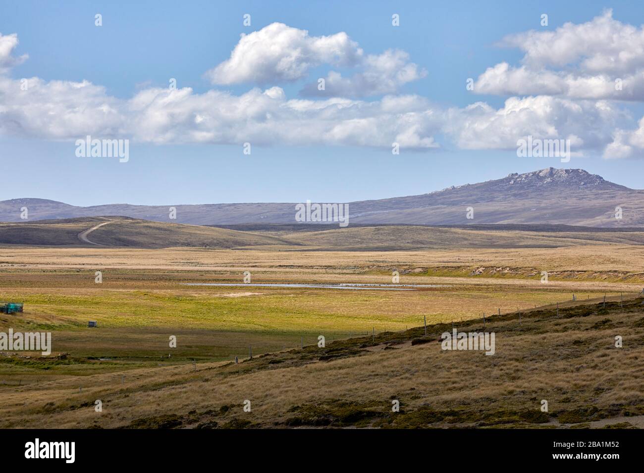 Mount Usborne as seen from Darwin Road, East Falkland, Falkland Islands, Falklands Stock Photo