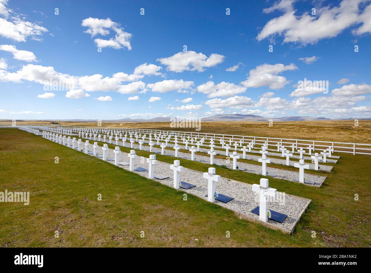 Argentine Cemetery, East Falkland, Falkland Islands, Falklands Stock Photo