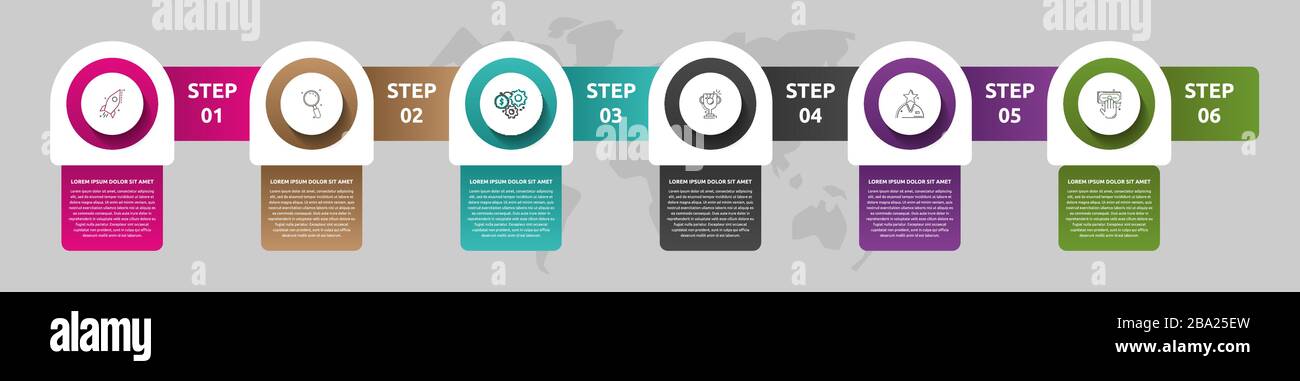 Vector template circle infographics. Business concept with 6 options ...