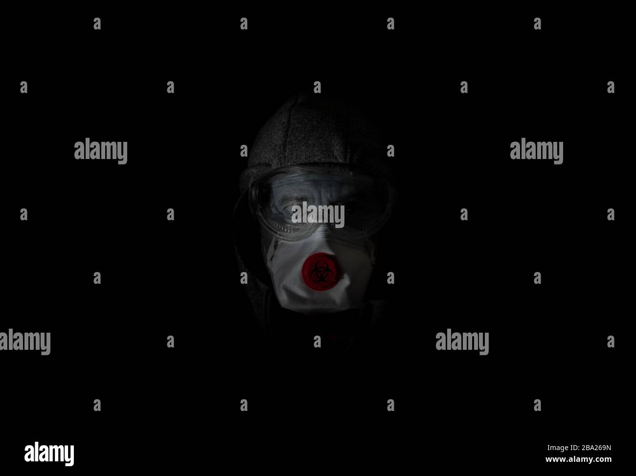 coronavirus, mask, dark - Stock Image