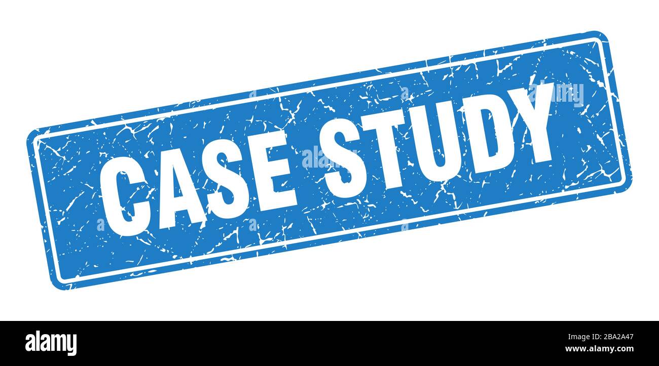 case study stamp. case study vintage blue label. Sign Stock Vector