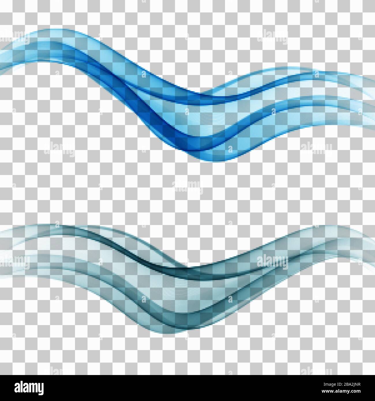 Abstract blue waves.The set of transparent waves. Stock Vector