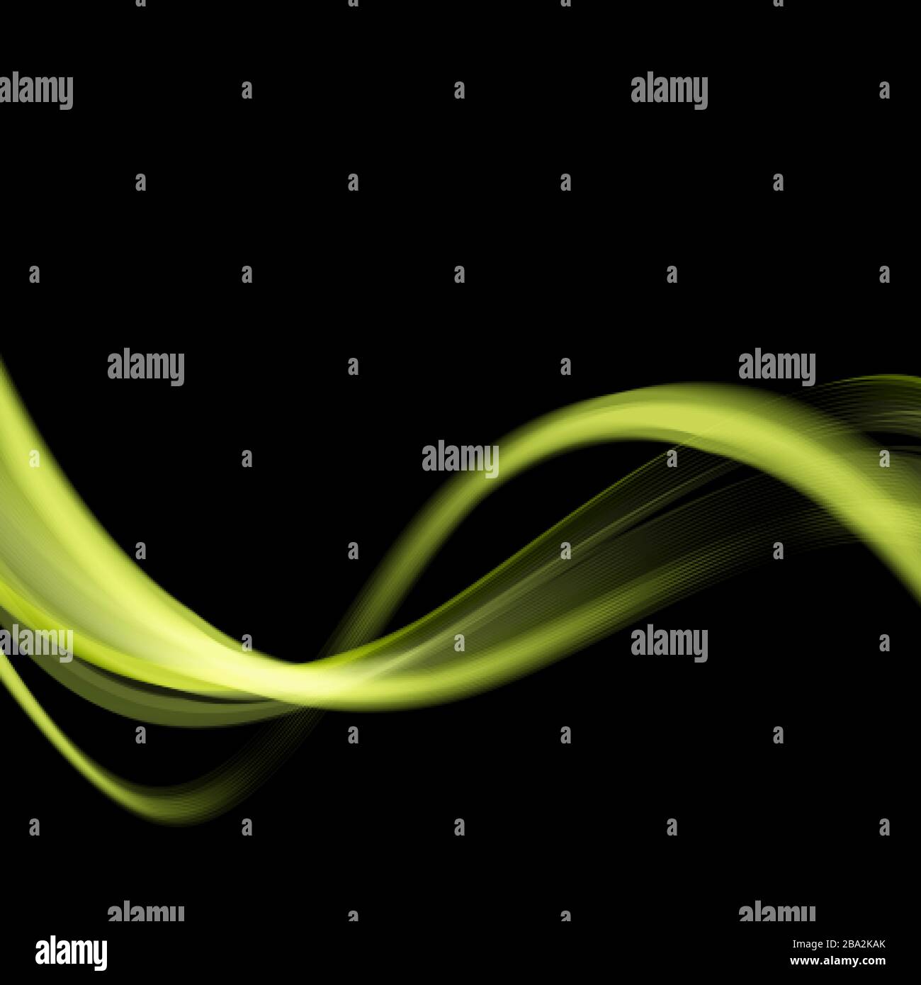 Abstract green wave on black background. Vector illustration Stock ...