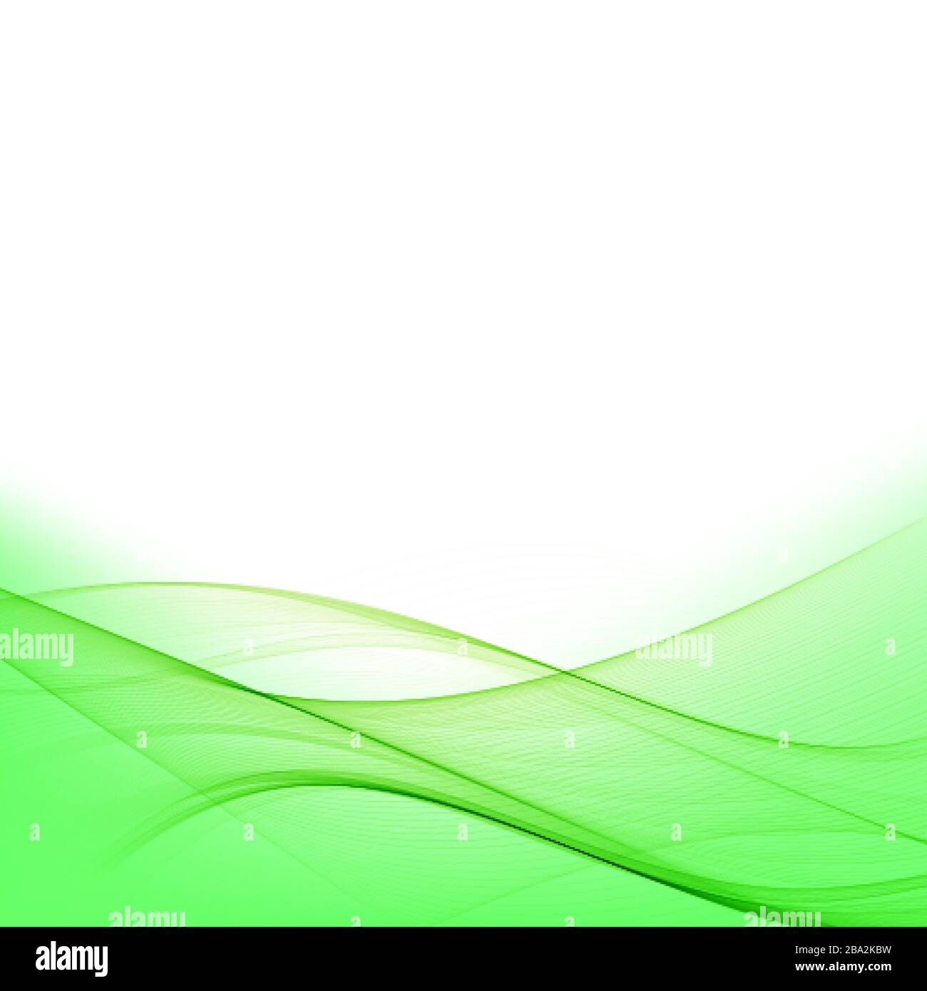 Green smooth twist light lines vector background. Stock Vector