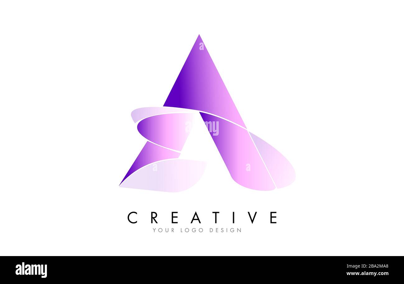 Letter A Logo with Satin texture and Fluid Look Vector Design. Stock Vector