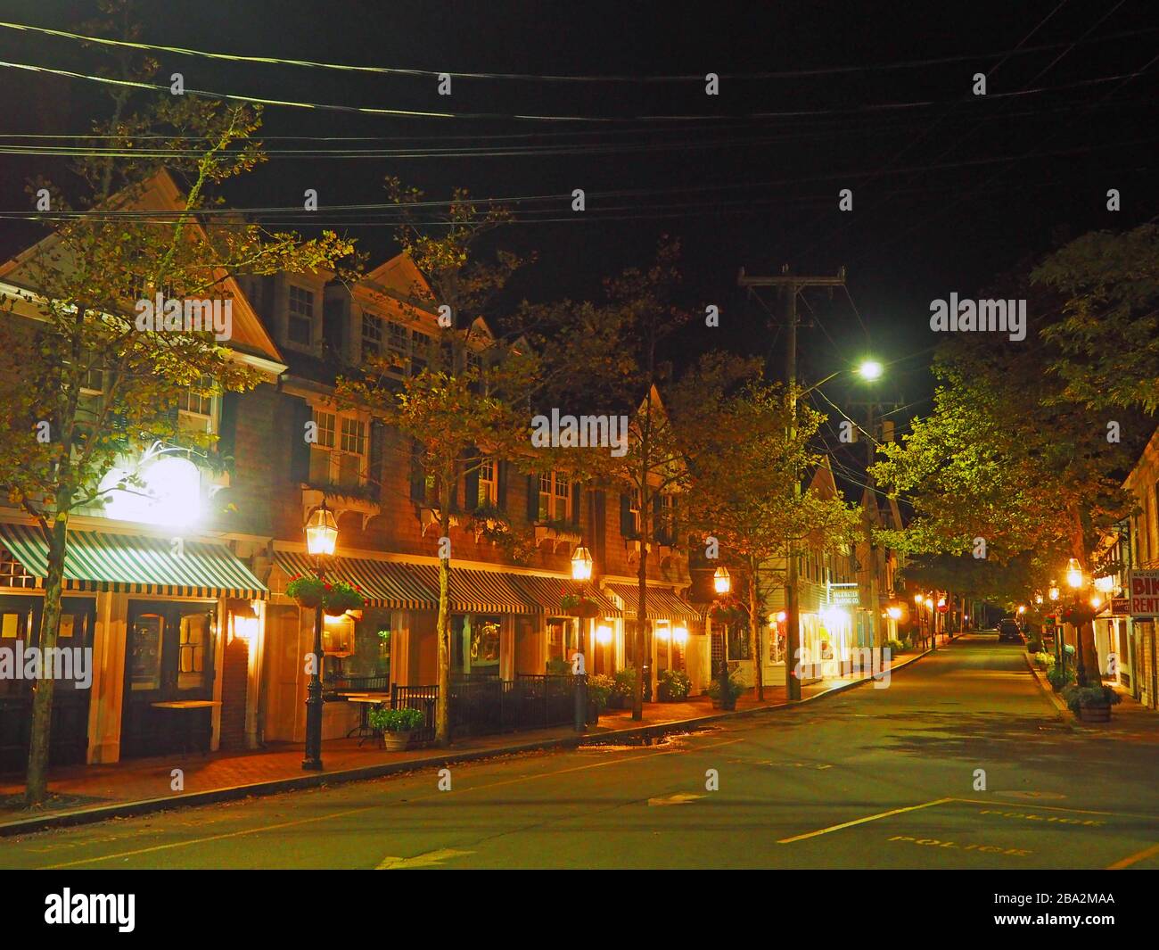 Quiet night on Main Street, Edgartown, Martha’s Vineyard, Massachusetts