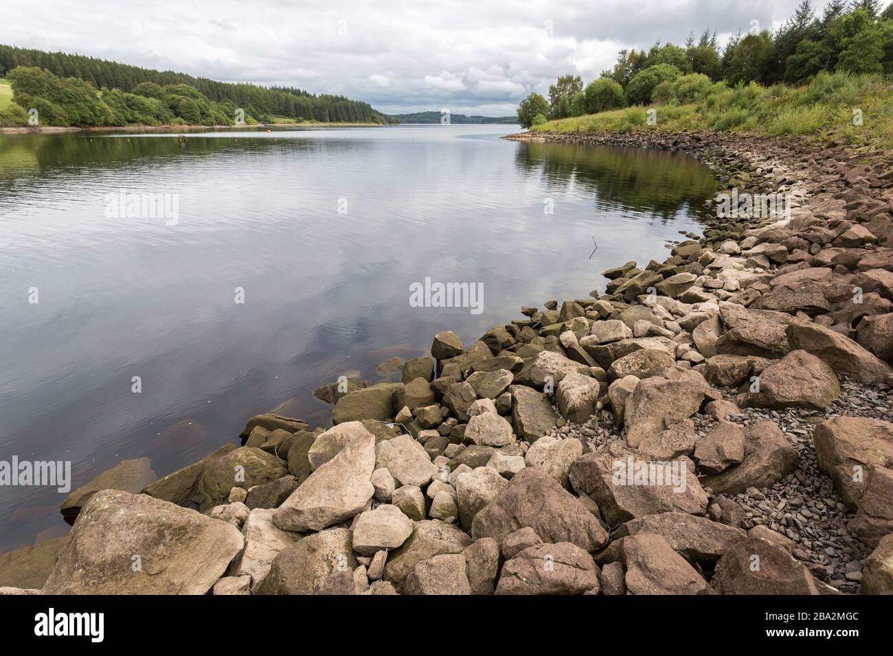 Edge of Kielder Water reservoir, Northumberland, UK Stock Photo