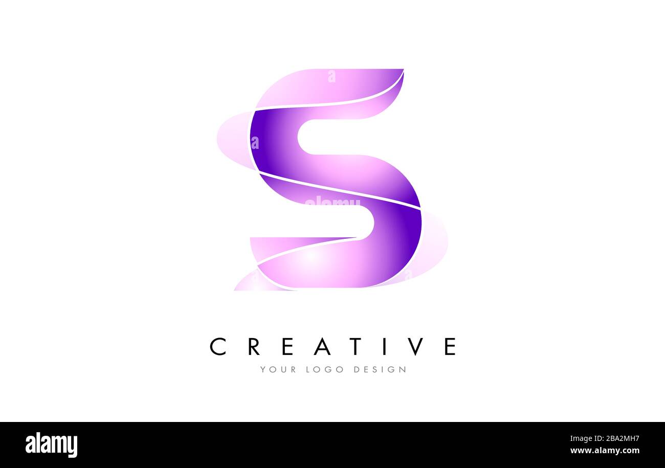 Letter S Logo with Satin texture and Fluid Look Vector Design. Stock Vector