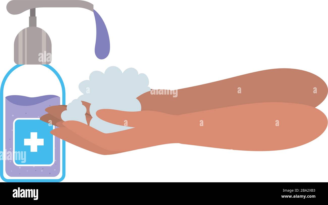 Isolated hands washing and soap dispenser vector design Stock Vector ...