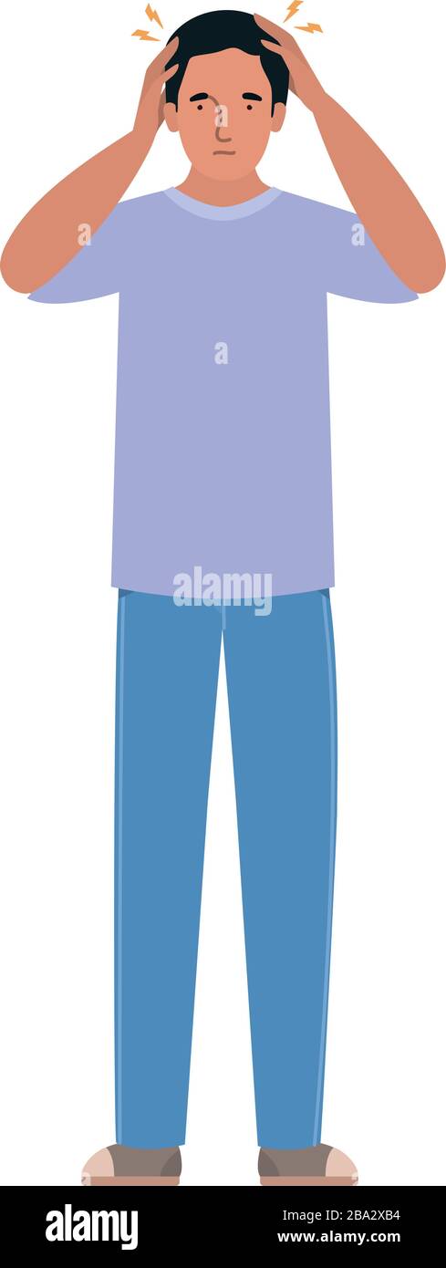 Avatar man with headache vector design Stock Vector Image & Art - Alamy