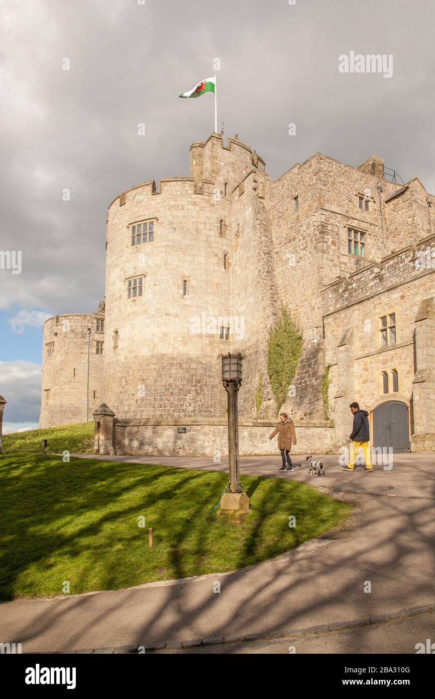 National Trust owned Chirk Castle a stately home on the English Welsh border at Chirk near Wrexham  in North Wales Stock Photo