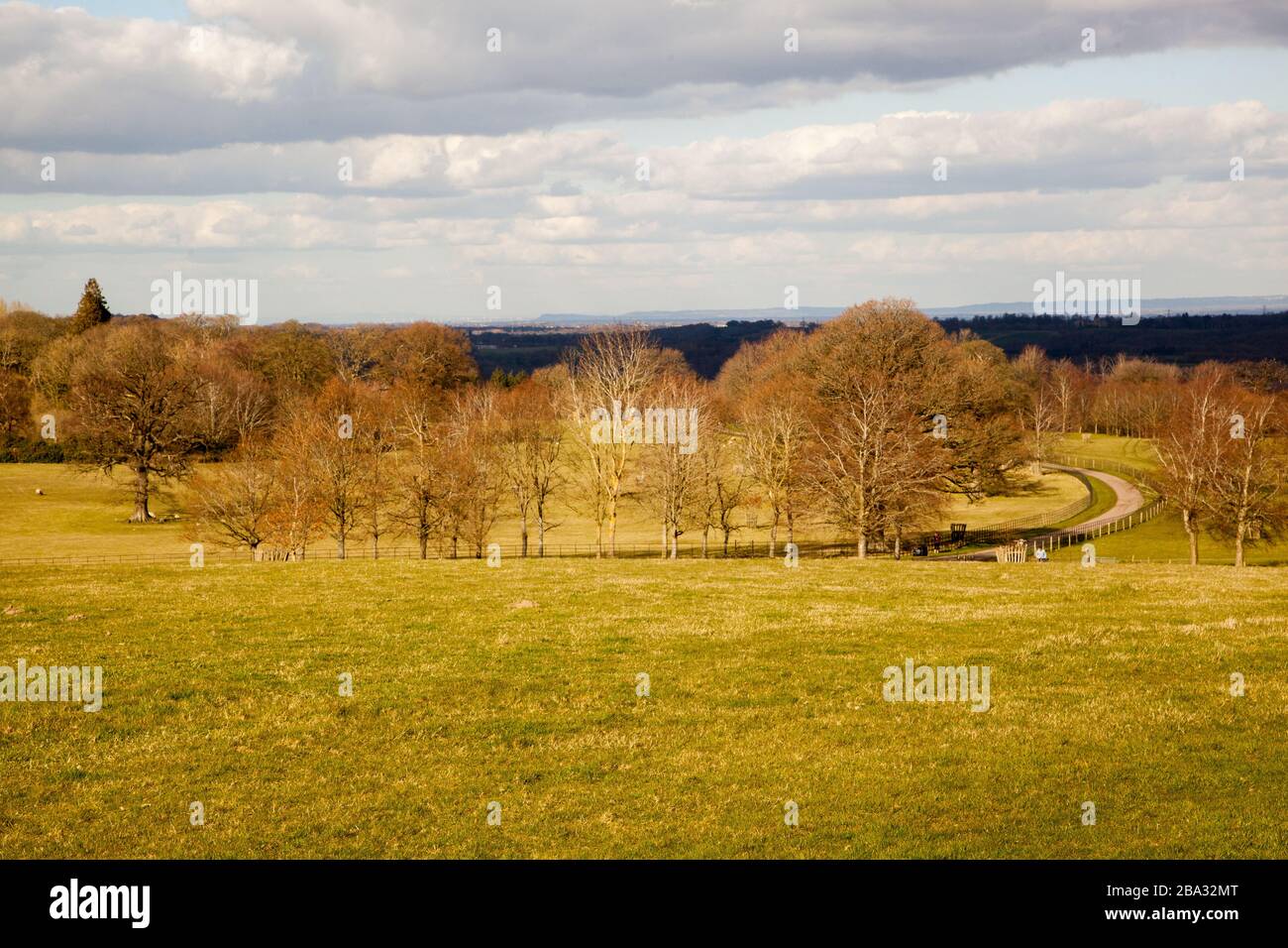 The grounds and parkland at National Trust owned Chirk Castle a stately