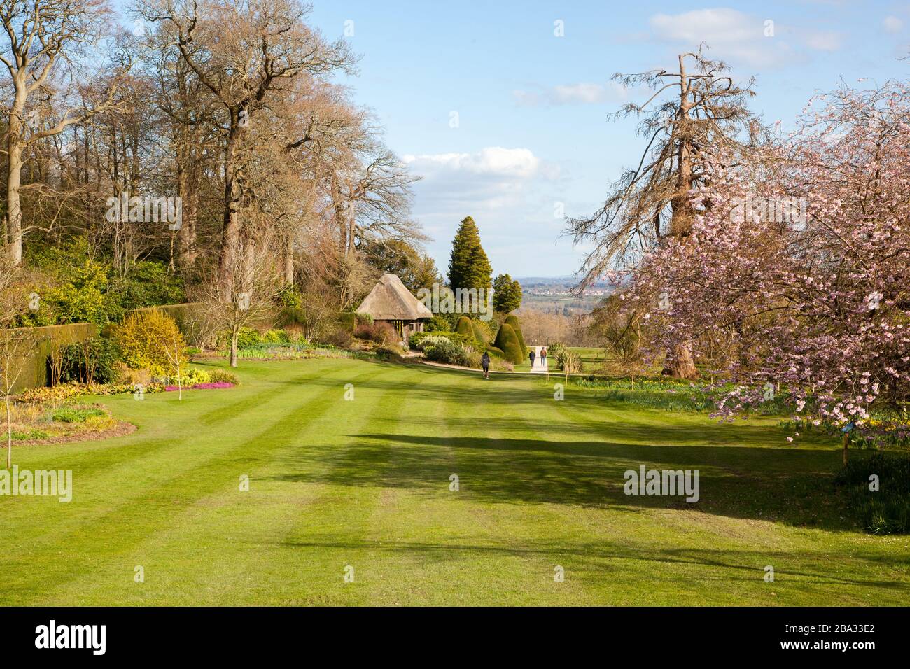 The grounds and gardens at National Trust owned Chirk Castle a stately