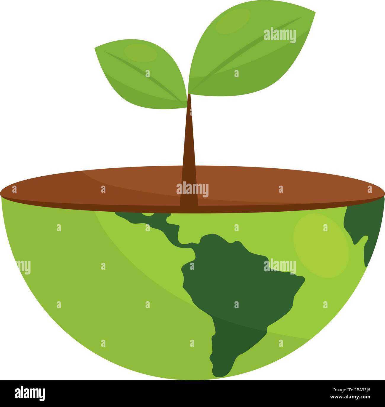 Plant in an earth planet Stock Vector