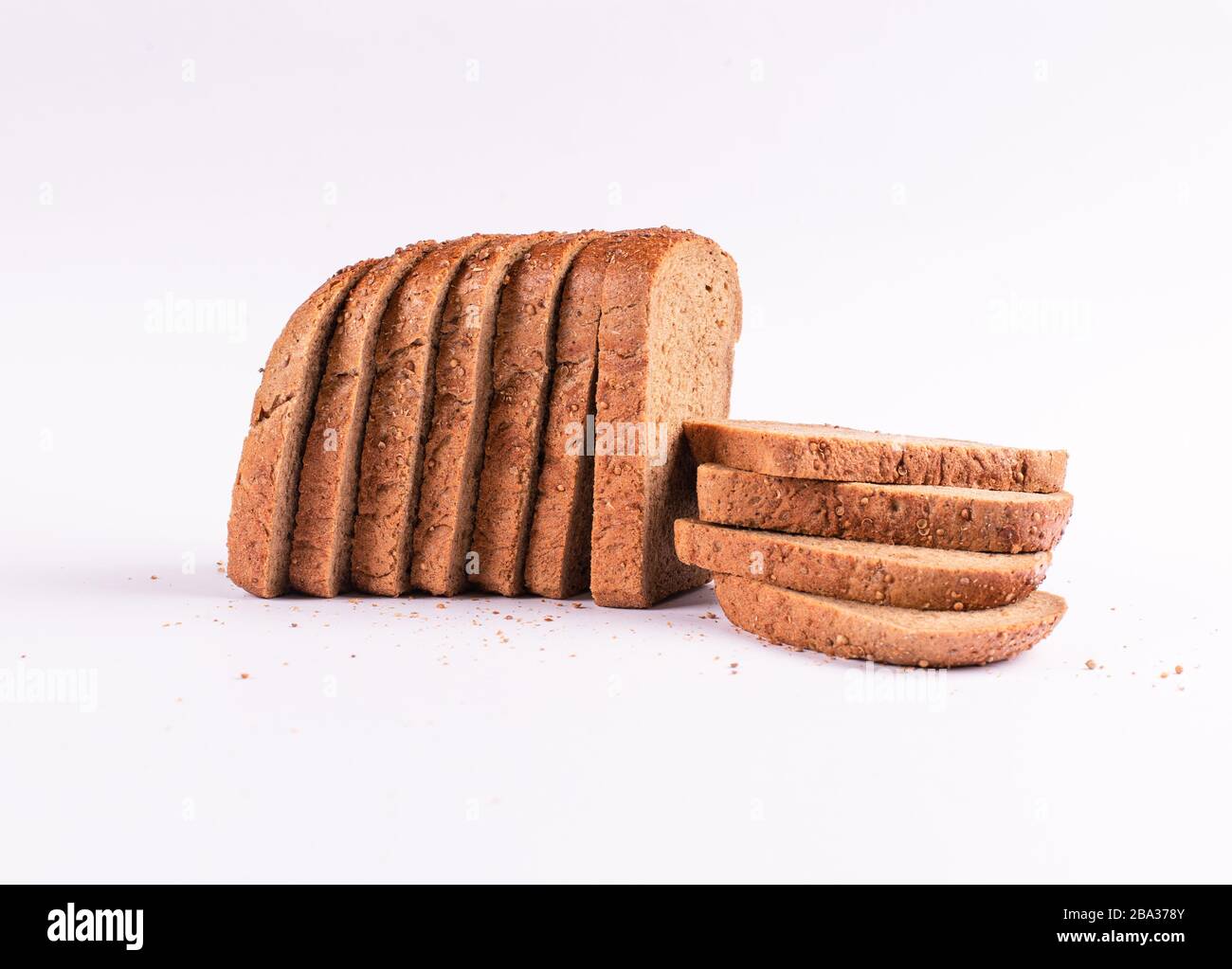 Bread slices isolated on white background Stock Photo - Alamy