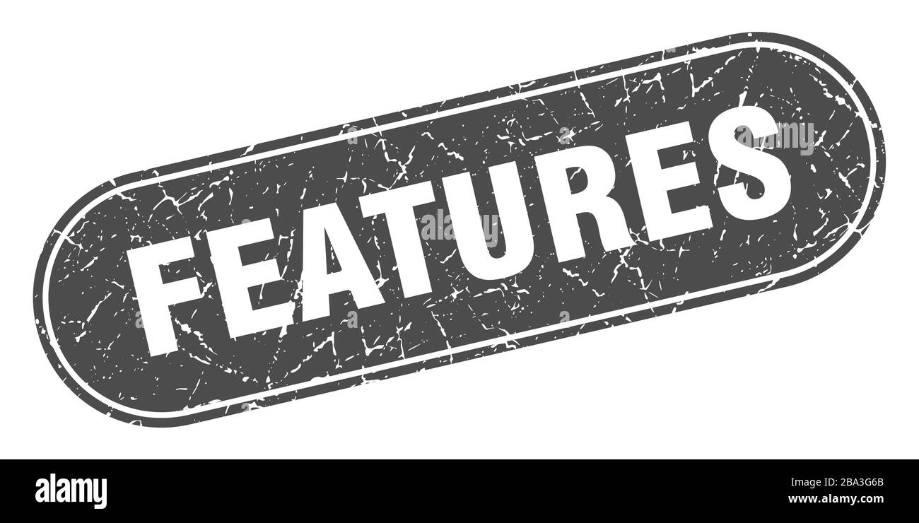 features sign. features grunge black stamp. Label Stock Vector Image ...