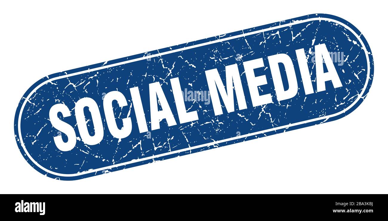 social media sign. social media grunge blue stamp. Label Stock Vector ...