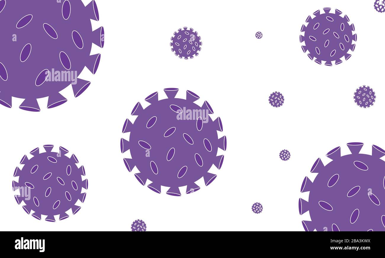 Hand drawn Coronavirus outbreak and coronaviruses influenza background with disease cells Stock Vector