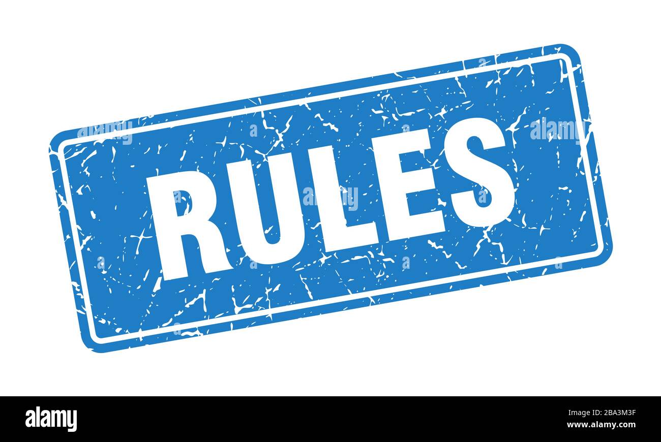 rules stamp. rules vintage blue label. Sign Stock Vector Image & Art