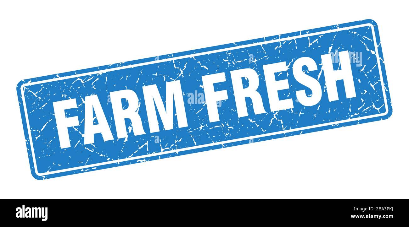 farm fresh stamp. farm fresh vintage blue label. Sign Stock Vector ...