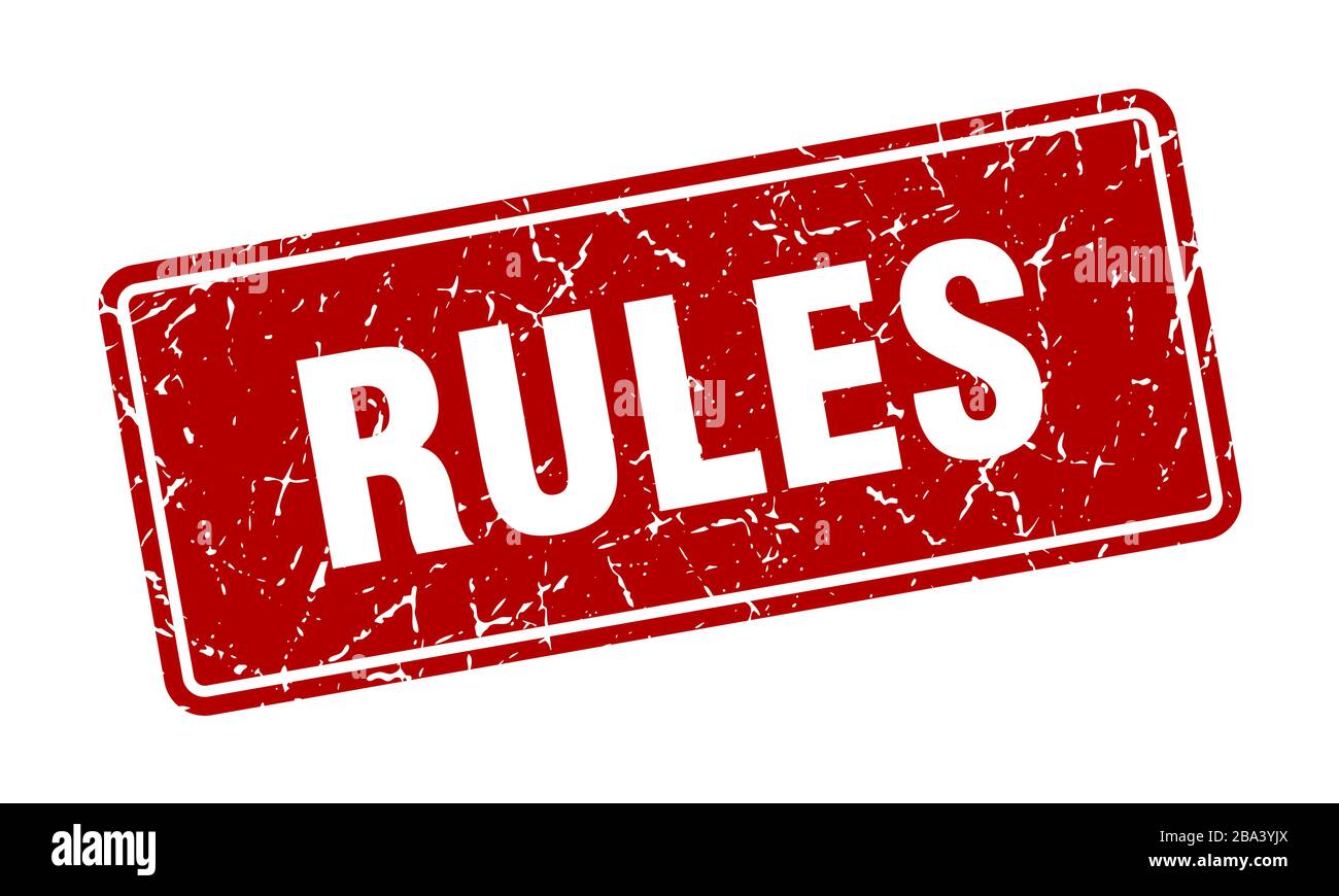 rules stamp. rules vintage red label. Sign Stock Vector Image & Art - Alamy