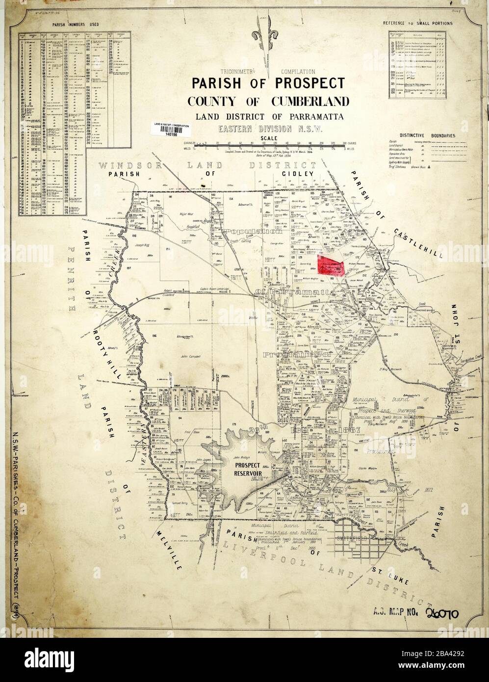 Property Boundary Maps Nsw English: Map Of The Parish Of Prospect, 1894.; 1 January 1894;  Http://Www.lpi.nsw.gov.au/Land Titles/Historical Research; Land And Property  Information Nsw Stock Photo - Alamy