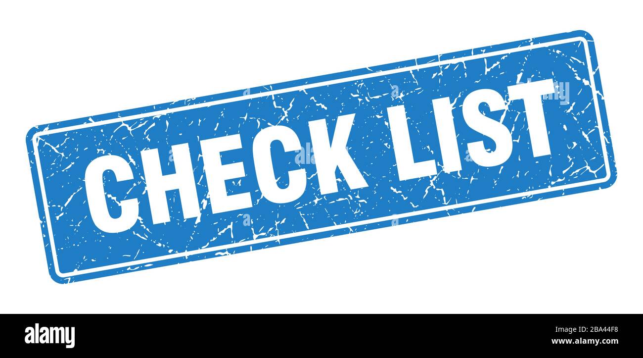 check list stamp. check list vintage blue label. Sign Stock Vector