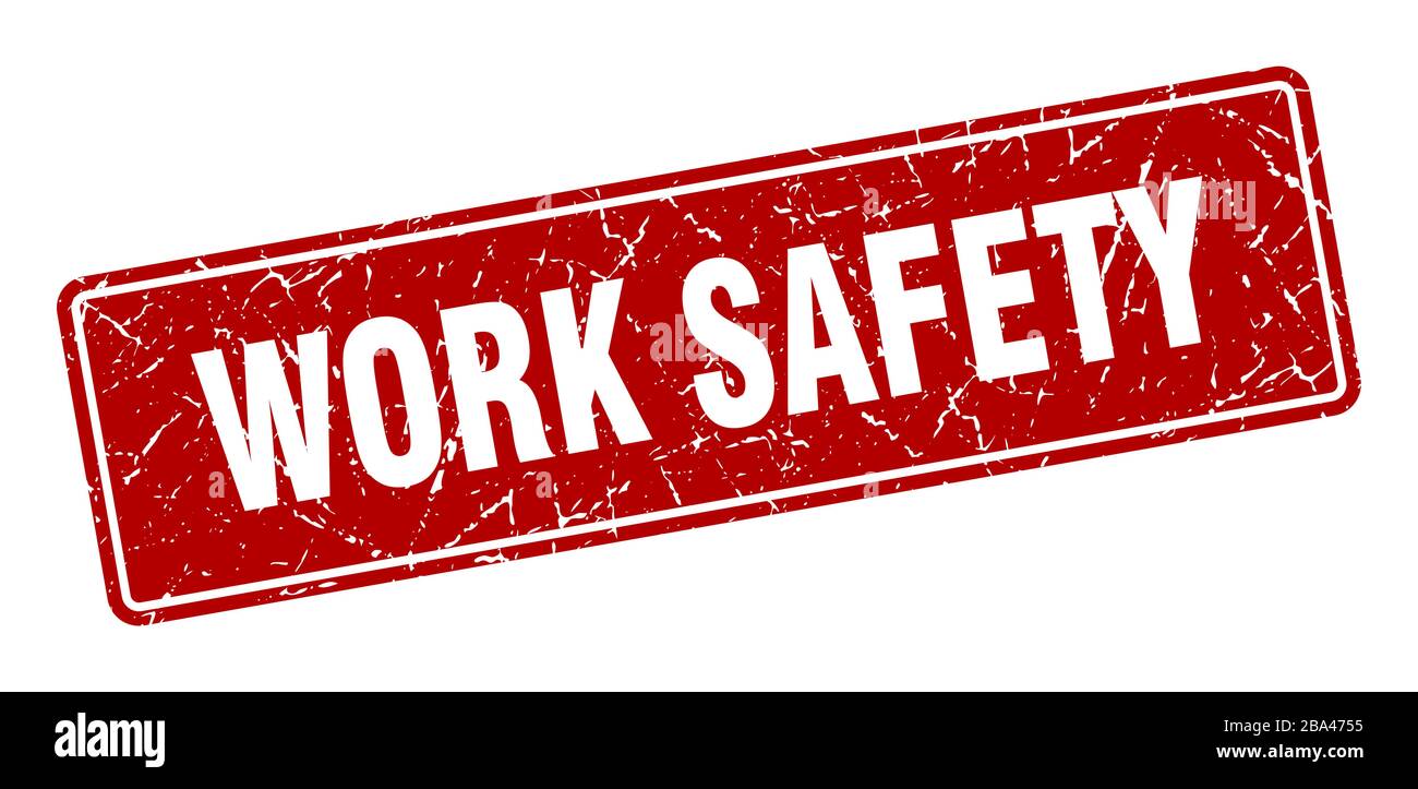 work safety stamp. work safety vintage red label. Sign Stock Vector ...