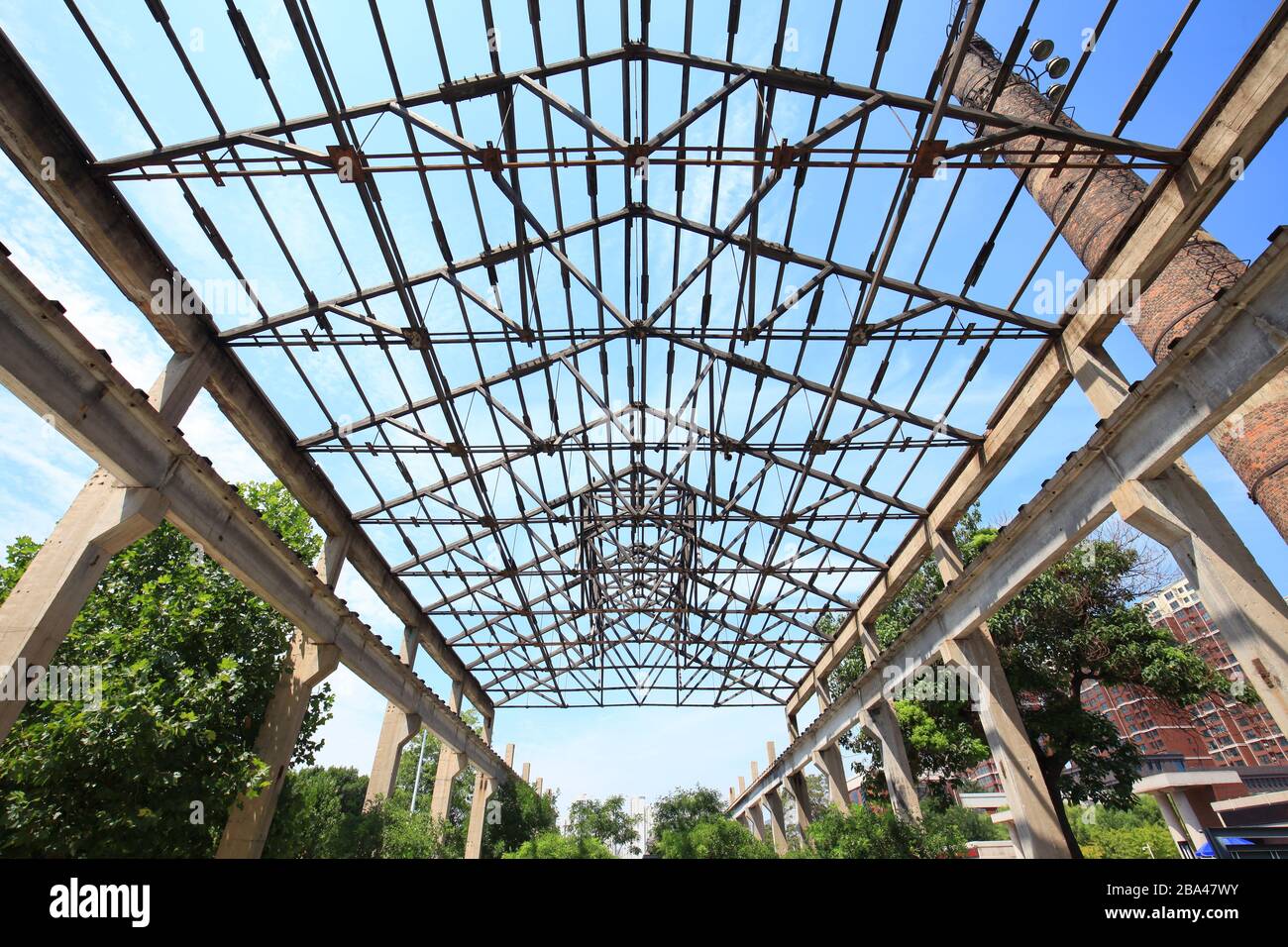 construction of steel structure, Construction site Stock Photo - Alamy