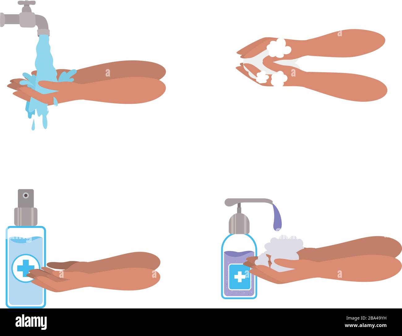 Isolated hands washing and soap dispenser icon set vector design Stock ...